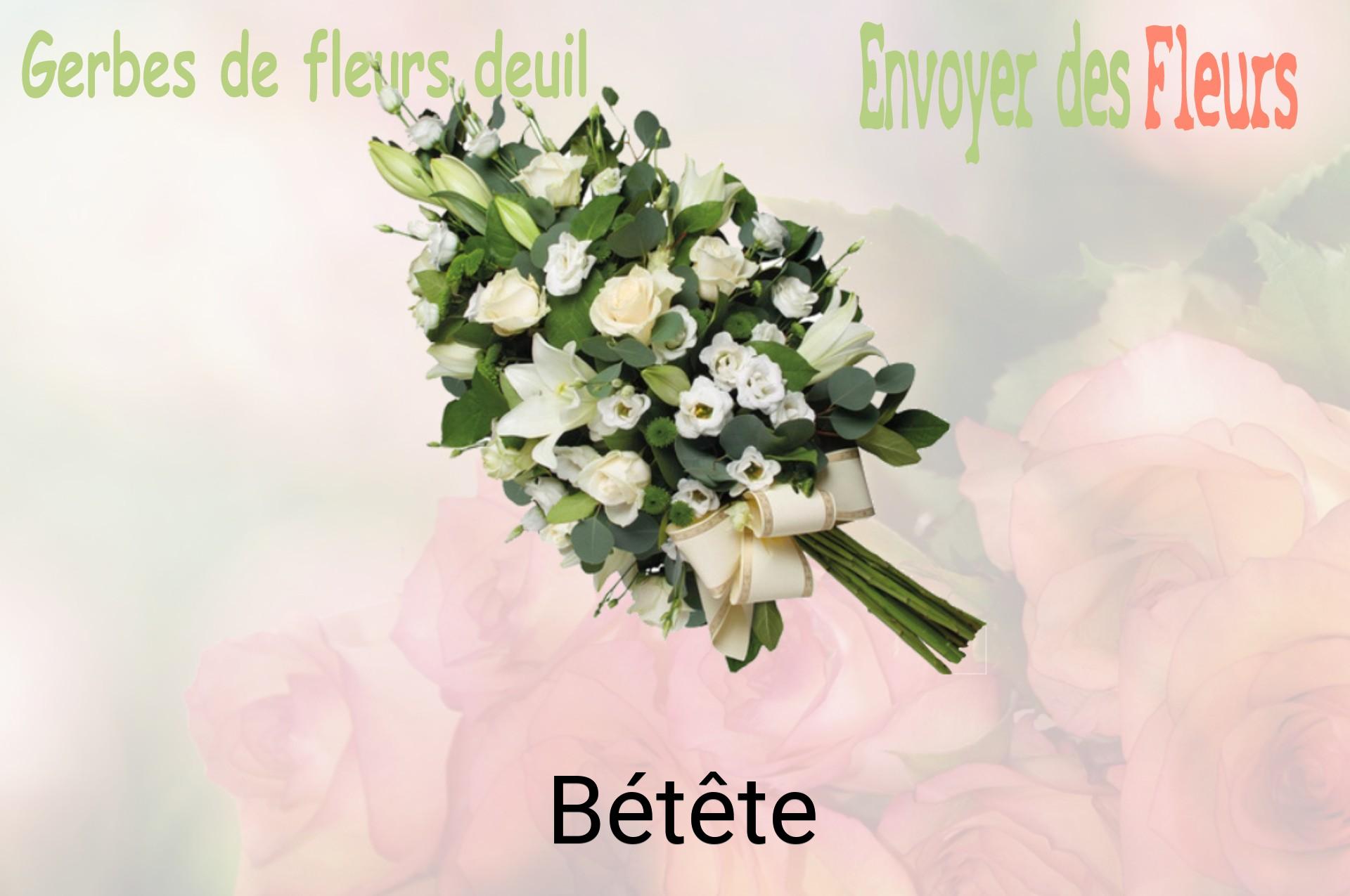 Gerbe de fleurs de deuil livrée à Bétête